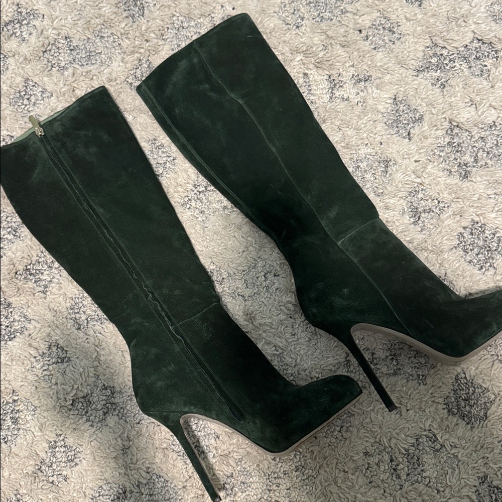 Sergio Rossi Dark Green Heeled Boots